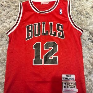 Men's Chicago Bulls Michael Jordan Mitchell & Ness Scarlet 1989-90